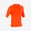 Tee Shirt Anti Uv Surf Top 100 Manches Courtes Homme Orange Fluo -Magasin De Matériel De Surf tee shirt anti uv surf top 100 manches courtes homme orange fluo