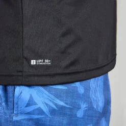 WATER TEE SHIRT Top Anti UV Surf Manches Courtes Homme Noir -Magasin De Matériel De Surf water tee shirt top anti uv surf manches courtes homme noir 2